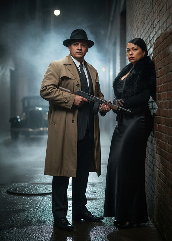 Film noir duo AI example