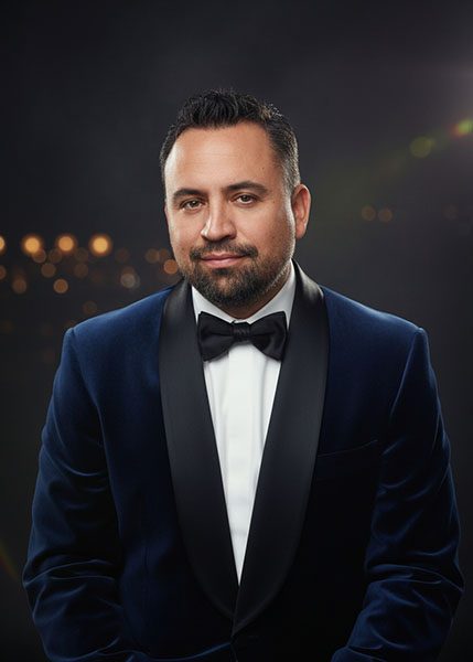 Black-tie portrait AI example