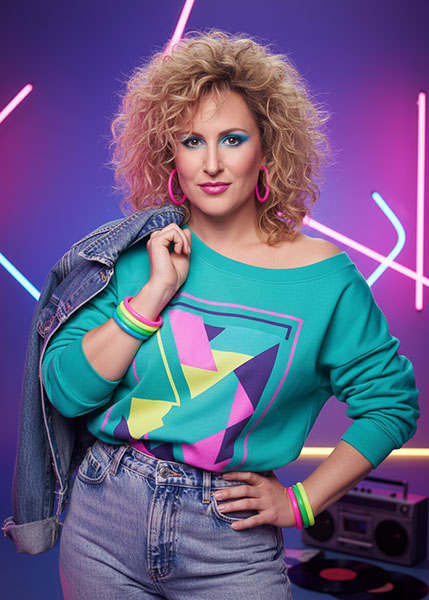 80s neon style AI example